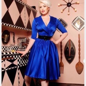 PINUP COUTURE Birdie Dress Royal Blue Large L